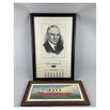 Framed Vtg Henry Ford Calendar & More