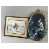 Vtg Oval-Framed Lithograph 'Minnehaha' & More