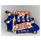 Vintage Pepsi & Pete Cardboard Advertising Sign