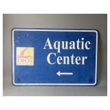 Metal 'Troy Aquatic Center' Direction Sign