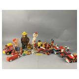 Lot of Vintage Firefighter Figurines & More