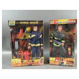 (2) Fireman Action Figures NIB