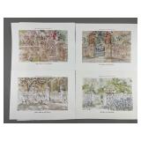Signed Vintage Watercolor Prints by B. Edelberg