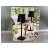 (2) Mikasa Rechargeable LED Lamps