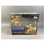 Evergreen LED Glass Cube Towers.