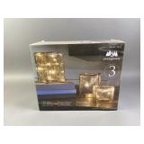 Evergreen LED Glass Cube Towers.