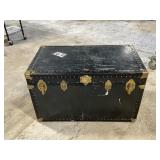 Vintage Black Steamer Trunk