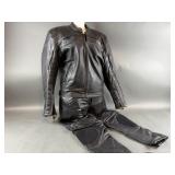 Black Leather Cortex Motorcycle Jacket  & Pants