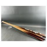 (4) Pool Cue Sticks & (1) Bridge Stick