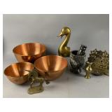 (3) Vintage Copper Bowls & More