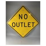 Metal 'No Outlet' Road Sign
