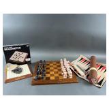 Marble Chess Set on Wooden Board  & More