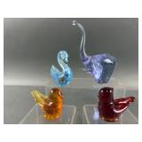 (2) Signed Titan Glass Birds & More