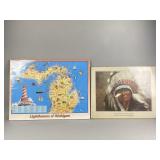 Lighthouses of Michigan & Indian Proverb Prints