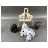 (4) Ceramic Elephants