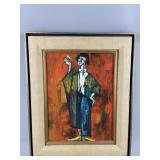 Framed Clown Oil Painting on Canvas