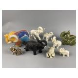(9) Assorted Elephant Sculptures