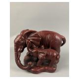 Vintage Hand Carved Rosewood Elephant Sculpture