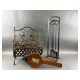 Fireplace Tools, Fire Wood Rack & Billow