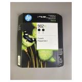 New 2pk HP 902XL Black Noir Ink