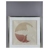 Signed Embossed Lithograph Print by R. Roberts