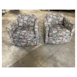 2 Vintage Rolling Accent Chairs