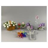 Vintage Floral Glass Decorations & More
