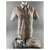 Carhartt, Wrangler Short Sleeve Flannel Shirts