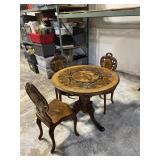 Antique Black Forest Table & Chairs