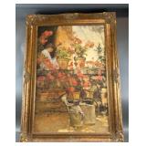 Framed & Signed Oil Painting "Geraniumsï¿½