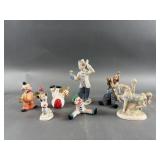 (6) Ceramic Clowns & More