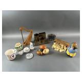 Vintage Desk Organizer, Enesco Harp & More