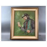 Oil Painting  on Canvas  "Sad Clownï¿½