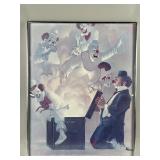 Framed/Signed Clown Painting by Robert Owen