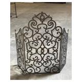 Vtg Wrought Iron Fireplace Screen