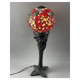 Tiffany-Style Stained Glass Globe Lamp Signed