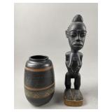 Vtg Hand Carved Wooden African Sculpture & More