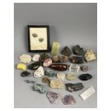 Lot of Various Rough Minerals, Crystals, & Fossils