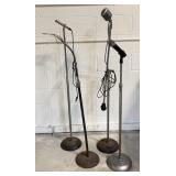 (3) Vintage Microphones w/ Stands & More