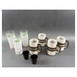 Anchor Hocking Frosted Glasses, Stoneware Mugs