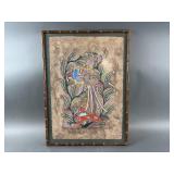 Framed Mexican Art Amate Bark Painting