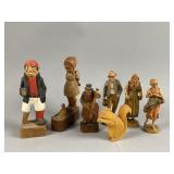 Vintage Hand Carved Wooden Figures