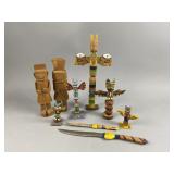 Vintage Hand Carved Totem Pole Souvenirs & More