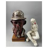 Signed Clown Sculpture & More