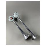 Vtg Hadley Chrome Dual Air Horns Sound of Safety