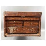 Antique Wood Machinist Tool Chest Box
