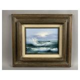 Signed Oil on Canvas Seascape Painting