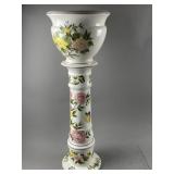 Vtg Ardalt Ceramic Planter & Column Hand Painted