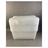 6 New Plastic Bins With Lids