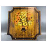 Hand Painted Wooden Wall Plaque "La Petite Fleur"